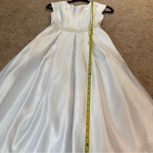 First communion dress . Elegant White Kids Dress with Pearl Detail